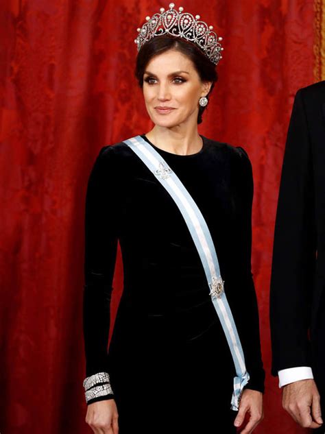 Queen Letizia Wows In Black Dress As She Wears Queen Maria Christinas
