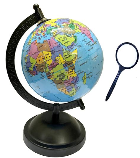 Geokraft Educational 5 Inch Political Metal Arc Base Stem Globe With