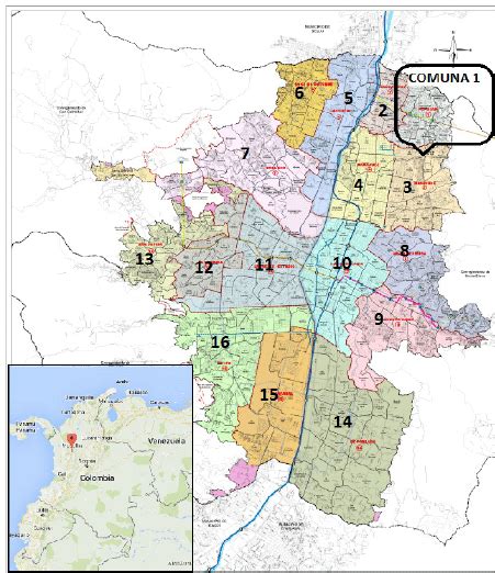 Zones Districts And Neighbourhoods Of Medellin Source Based On