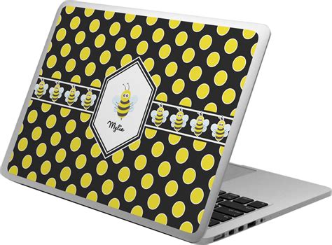 Custom Bee And Polka Dots Laptop Skin Custom Sized Personalized