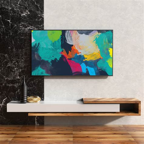 Samsung Frame Tv Art Modern Ar Painting Colored Frame Tv Etsy