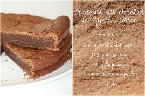 Gâteau au chocolat de Cyril Lignac Les 5 sens en cuisine