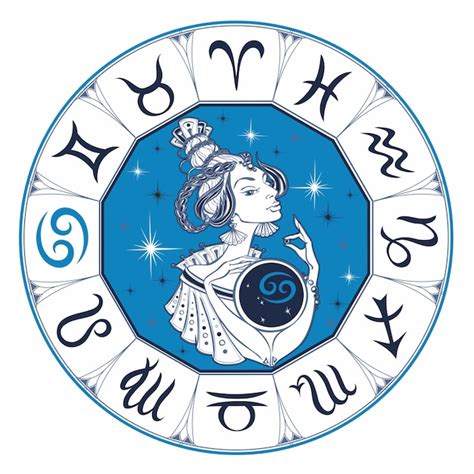 Premium Vector Cancer Astrological Sign As A Beautiful Girl Zodiac