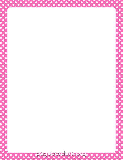 Hot Pink And White Polka Dot Border Clip Art Page Border And Vector