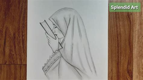 Muslim Girl Drawing With Hijab Pencil Sketch For Beginners Splendid