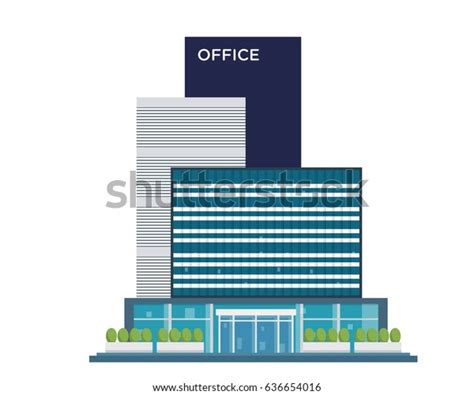 Modern Flat Commercial Office Building Suitable Image Vectorielle De
