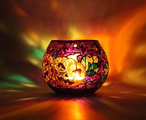 Halloween Candle Holder Halloween Decor Pumpkin Glass Votive Etsy