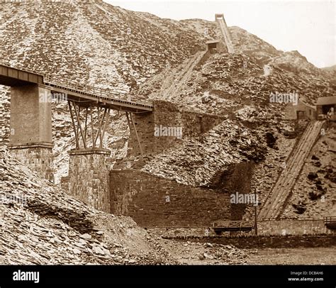 Blaenau Ffestiniog Slate Quarry Victorian Period Stock Photo Royalty