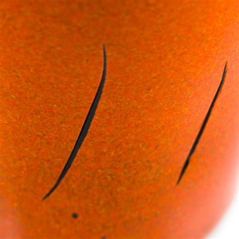 Homage To Fontana Vase In Orange Murano Glass Italy Giberto