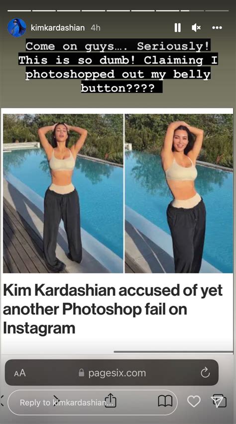 Kim Kardashian Denies Using Photoshop To Remove Her Belly Button From