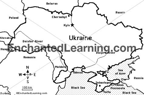 Map Of Ukraine Coloring Activity Printout