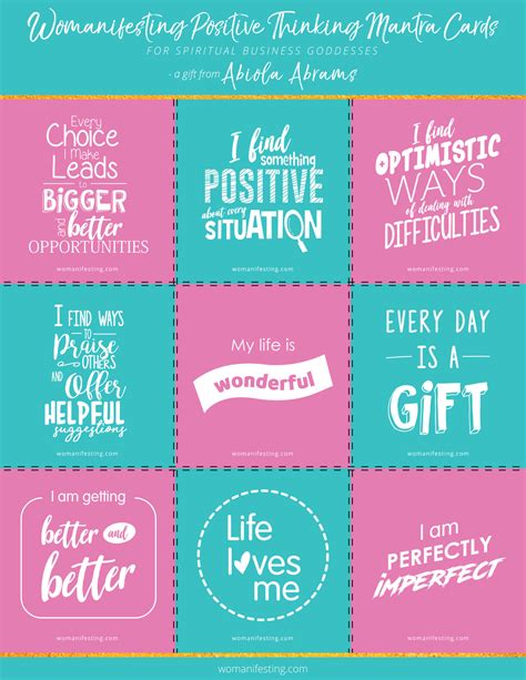 Positivity Mantras Printable Inspiration For You And Your Business