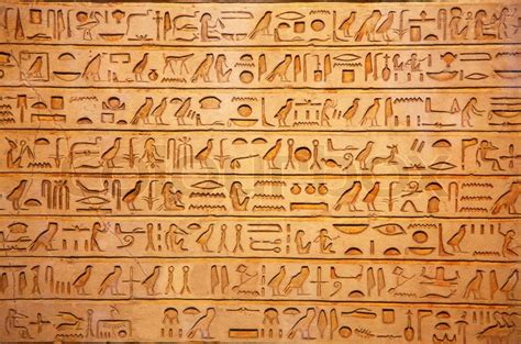 Egyptian Hieroglyphs On The Wall Stock Photo Colourbox