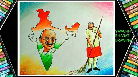 Gandhiji Swachh Bharat Abhiyan Drawingnarendra Modi Drawing