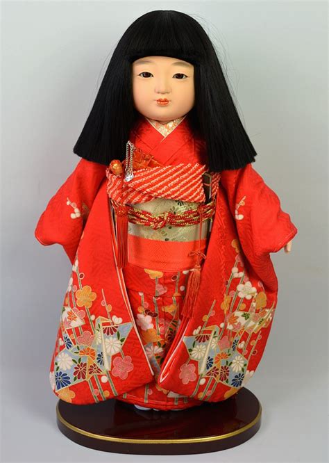 Japanese Vintage Ichimatsu Doll Of A Girl In Festive Attire 1960s