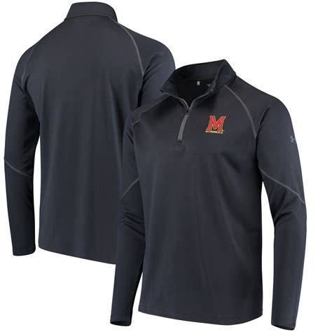 Under Armour Maryland Terrapins Gray Golf Waffle Quarter Zip Pullover