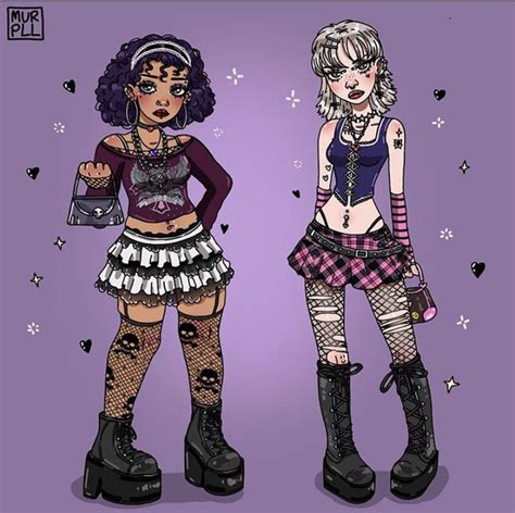 Alt Punk Cartoon Girl Outfit Art Clothes Grunge Art Alternative Fashion