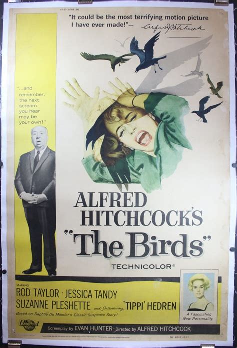 birds original linen backed alfred hitchcock vintage movie poster original vintage movie posters