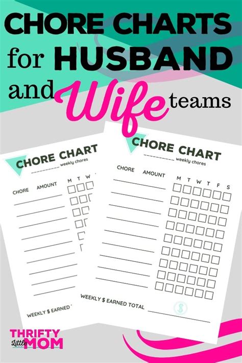 Adult Chore Charts For Husbands And Wives Thrifty Little Mom