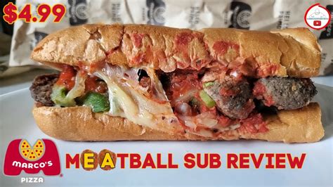 Marco S® Pizza Meatball Sub Review 🍕🧆😃 Best Meatball Sub Youtube