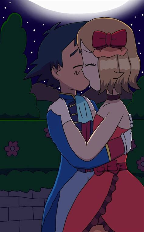 Amourshipping Kiss Under The Stars By Serenashowcase Pokemon Ash And