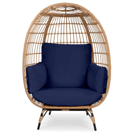 Best Choice Products Wicker Egg Chair Oversized Indoor Outdoor Patio