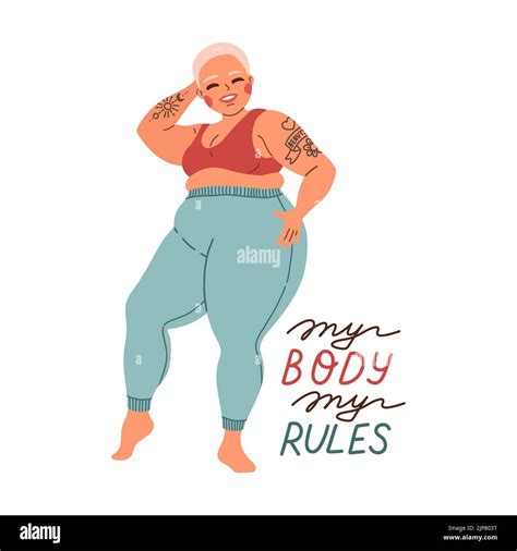 Body Positive My Body My Rules Quote Flat Vector Stock Vector Image And Art Alamy