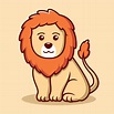 linda ilustración de icono de dibujos animados de león. estilo de ...