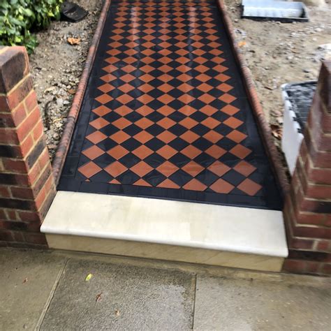 Victorian Path Tiles Black And Red 100mm X 100mm Squares