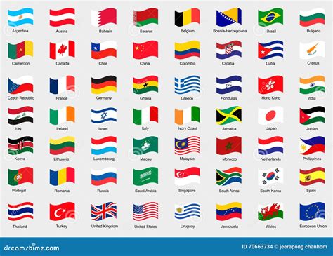 Waving Flags Of The World Stock Illustration Image 70663734