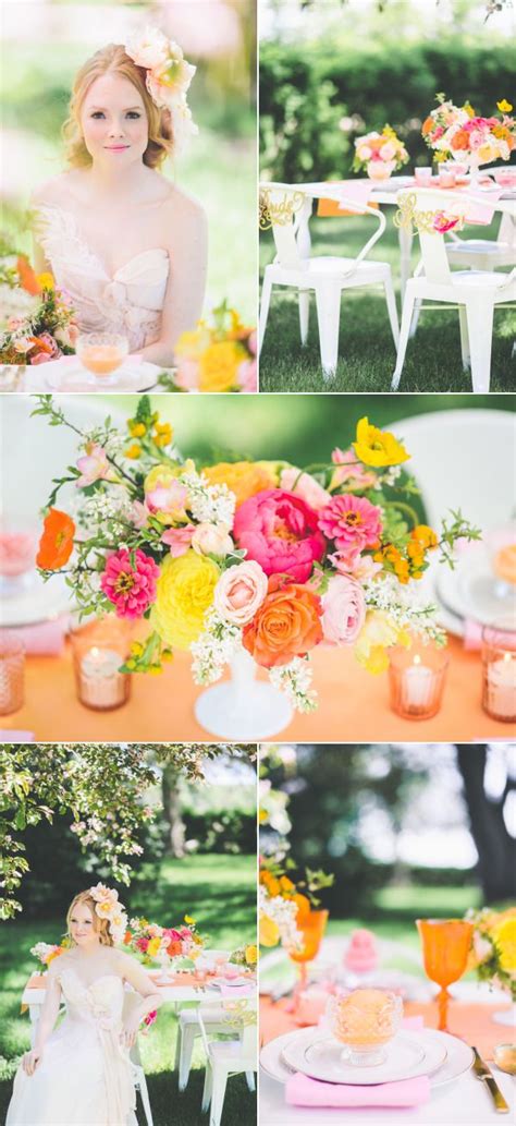 Bright “love In Bloom” Wedding Inspiration Style Me Pretty Wedding