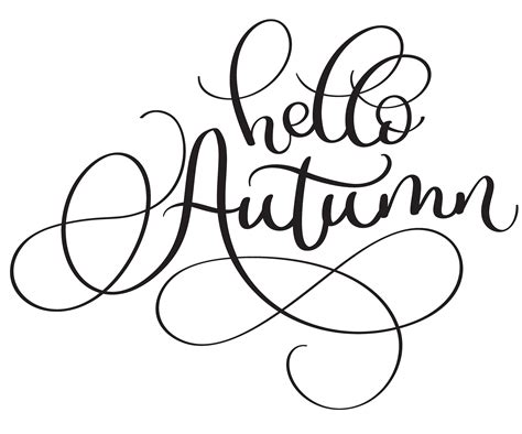 Hello Autumn Words On White Background Hand Drawn