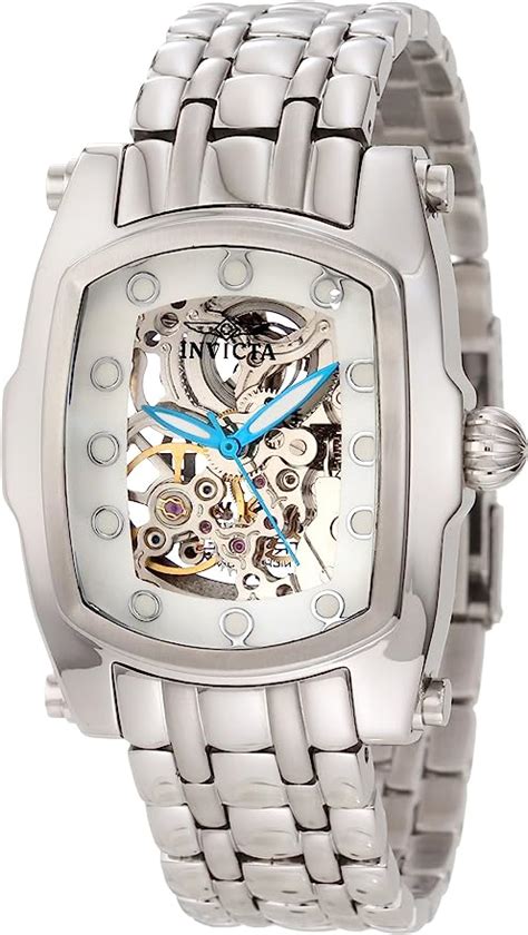 Invicta Mens 1240 Lupah Mechanical Silver Tone Skeleton Dial Stainless