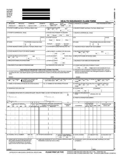 How To Fill Out A Cms 1500 Form For Medicare