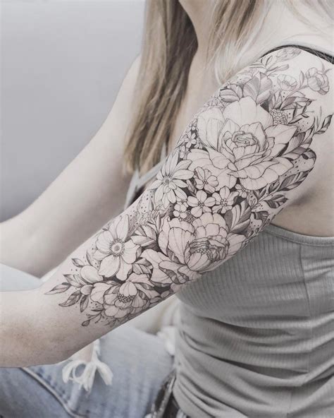 The Freehand Piece I Did For Maddi Floral Tattoo Sleeve Flower Sleeve