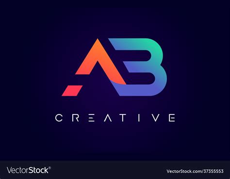 Ab Logo Letter Design With Modern Creative Vector Image