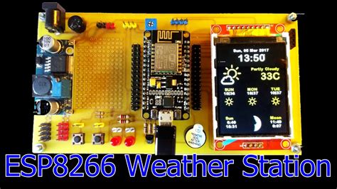 Esp8266 Weather Station With Color Tftlcd Youtube