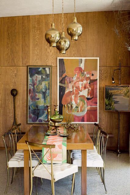 Trina Turk Decor Dining Room Design Wood Paneling