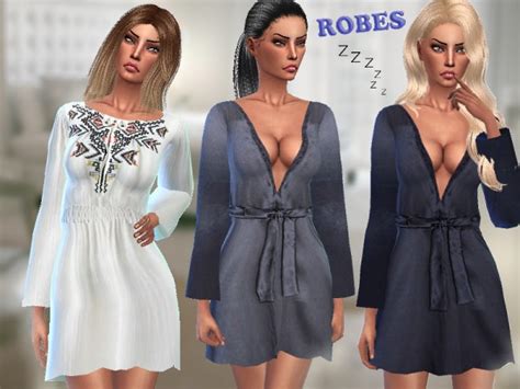 The Sims Resource Morning Robes By Puresim • Sims 4 Downloads