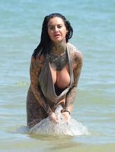 Jemma Lucy Suffers A Wardrobe Malfunction Whilst On The Beach In Cyprus