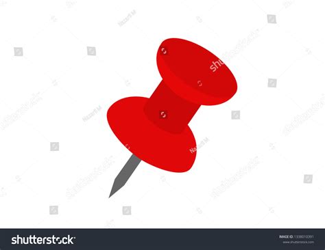 Red Push Pins Thumbtack Isolated Vector Stock Vector Royalty Free