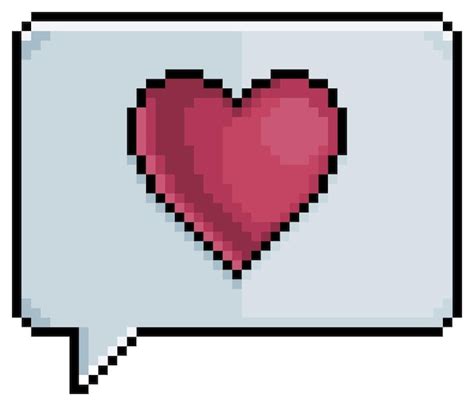 Premium Vector Pixel Art Speech Bubble With Heart Icon Vector Icon
