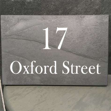 Personalised classic house sign door number street address plaque aluminium. Slate House Signs, Number and Business Name Plates
