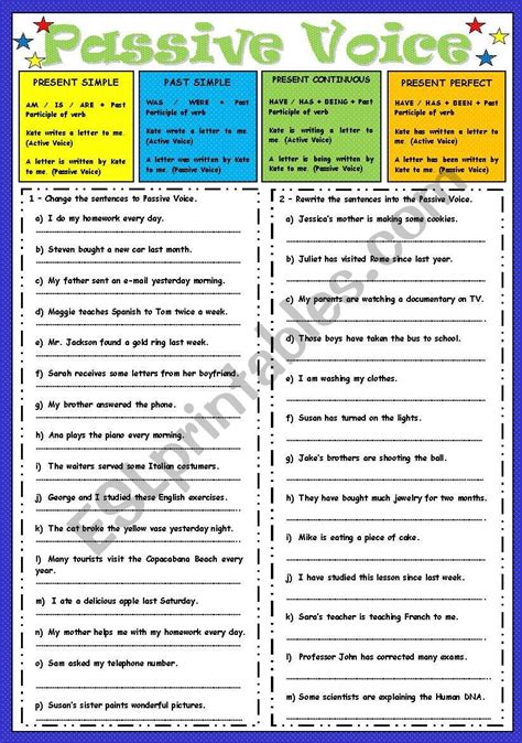 Present Simple And Past Simple Passive Voice Exercises BEST GAMES