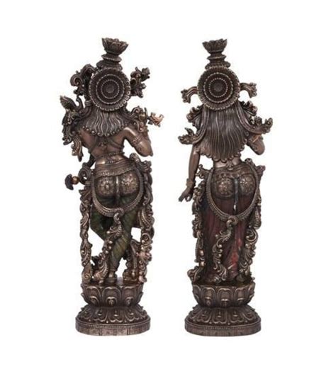 radha krishna statue 37cm bonded bronze radha krishna idol etsy