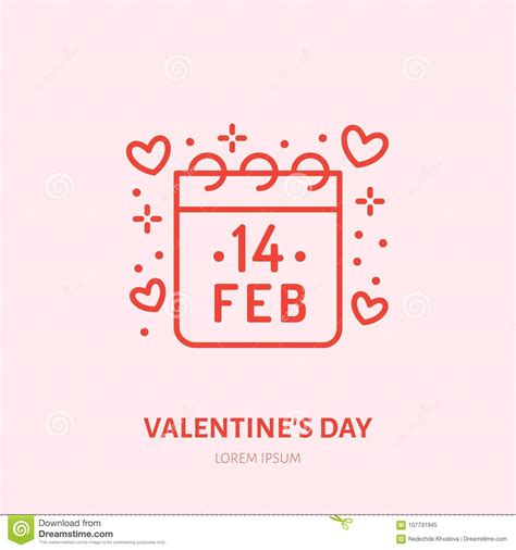 February 14 Valentines Day Calendar Stock Illustrations 2268