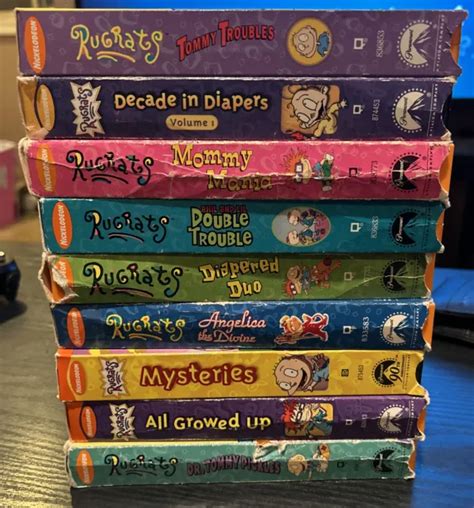 Rugrats Vintage Lot Of 9 Vhs Tapes Retro 90s Cartoons Nickelodeon