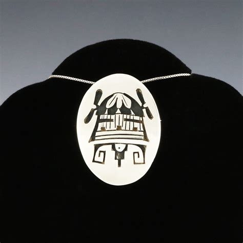Native American Hopi Sterling Silver Pendant By Darren Silas The Crow