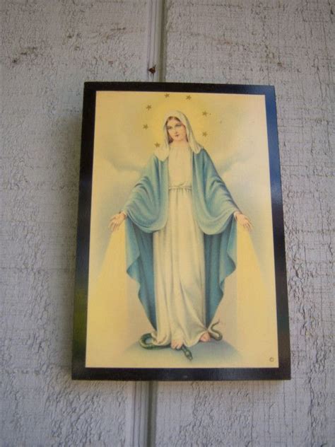 Vintage 1950s Wooden Virgin Mary On Snake Wooden Wall Plaque Etsy