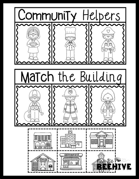 Community Helpers Match The Building Social Studies Pack For The